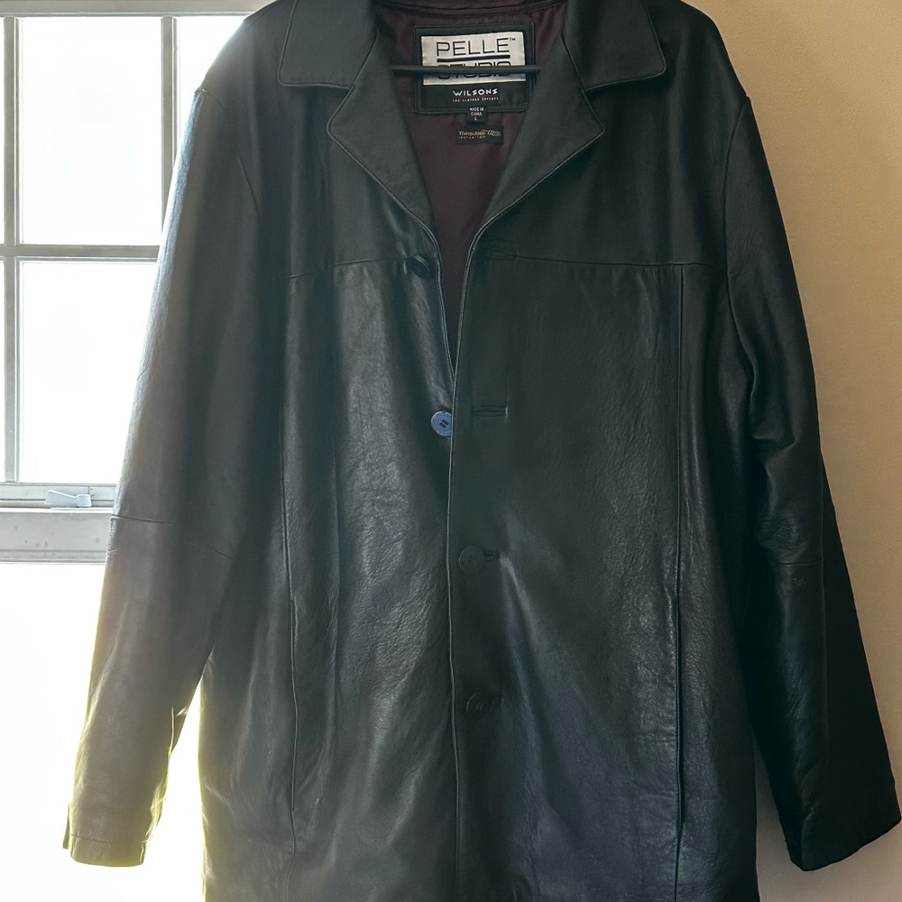 Pelle Studio Wilsons Leather Jacket Mens Large Black Thinsulate Insulated Coat